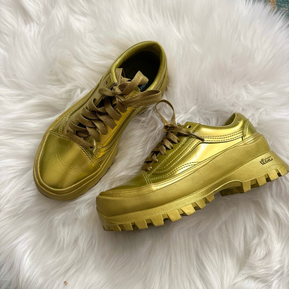 Vans x Collina Strada Gold Metallic Chunky Sneakers